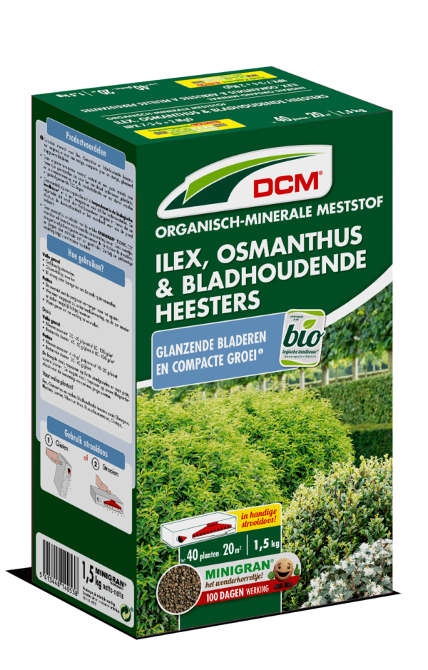 Meststof voor Ilex, Osmanthus en bladhoudende heesters 1,5kg